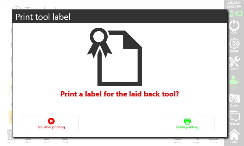 Print Tool Label